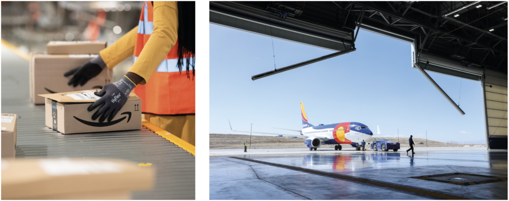 Left Amazon, gold winner for FCT in ecommerce. Right Southwest Airlines’ FCT is much faster than its peers